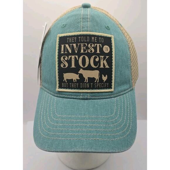 John Deere Top Of The World Trucker Hat They Told Me To Invest In Stock NWT - Picture 1 of 11